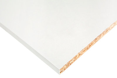 Tablero aglomerado con 2 cantos blanco de 39,5x244x1,6 cm (anchoxaltoxgrosor)