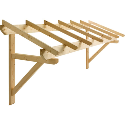 Viga en color nogal de 15 cm x 15 cm x 3 m 25 Marquesina de madera de abeto 120x310 cm