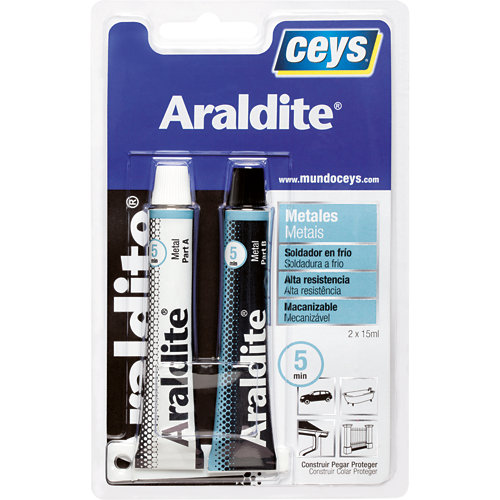 Adhesivo bicomponente epoxi metales araldit 15 + 15 ml