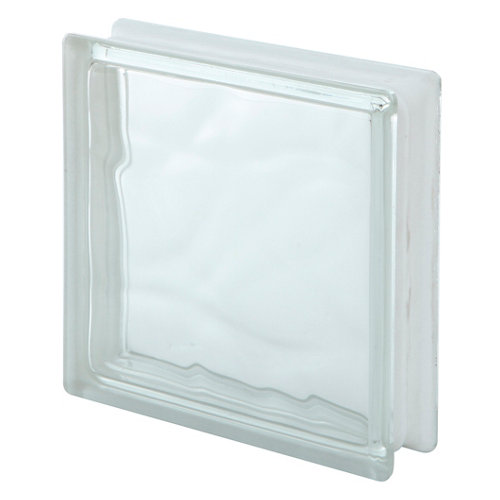 Bloque de vidrio ondulado transparente 19x19x5 cm