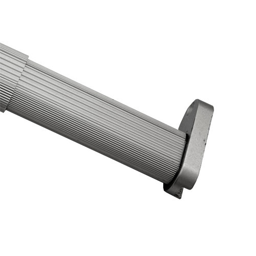 Kit barra de ropero extensible y soportes ovalada de 0,6 m de largo y 30x15 mm ø