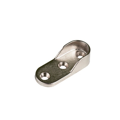 Rodapié blanco de mdf 14 cm con pasacable 25 Soporte y remate para barra de armario lateral spaceo de zamak plata