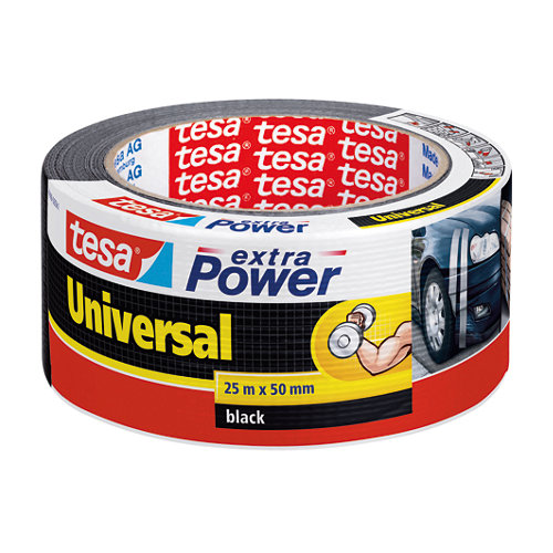 Cinta adhesiva de reparación extra power negro 25m x 48mm
