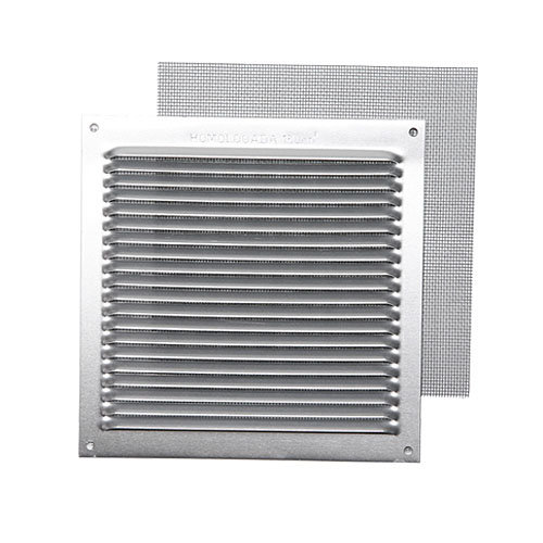 Rejilla de ventilación de aluminio natural de 17x17x0.8 mm