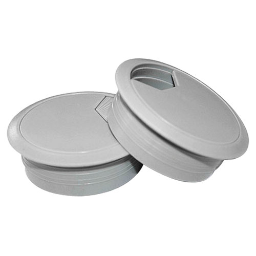 2 tapas pasacables plástico gris diametro 60 mm