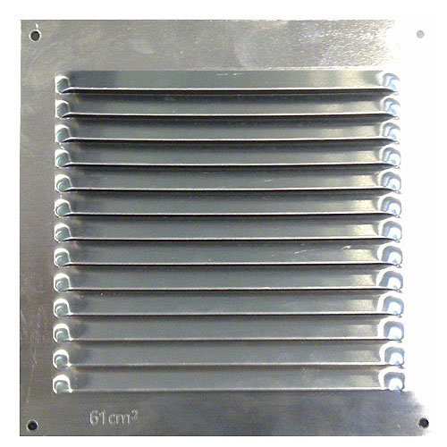 Rejilla de ventilación de aluminio natural de 15x15x0.8 mm