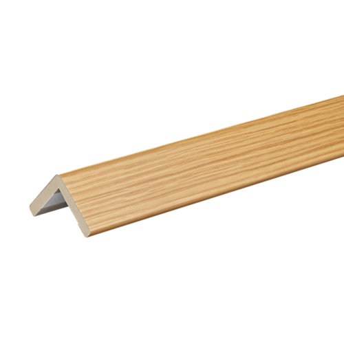 Escalera 1/4 de giro long uso interior ancho 90 cm acabado blanco/natural 23 Guardavivo mdf roble barniz adhesivo 30x30 mm x 2,75 m (ancho x grueso x largo)