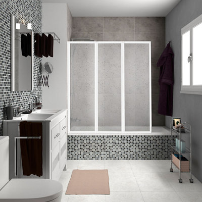 Mampara Giava giratoria plegable ahumado 134x140 cm