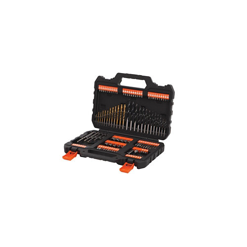 Kit 109 pzas de brocas y puntas de atornillar black+decker