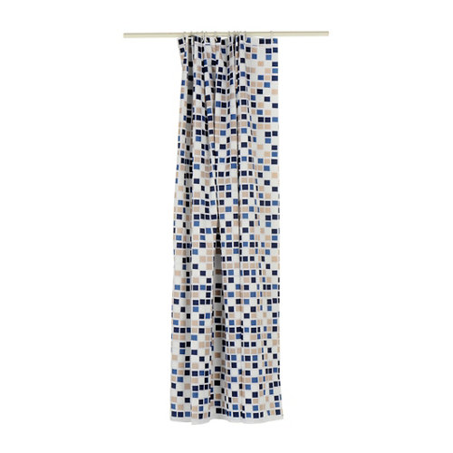 Cortina de baño mosaico azul poliéster 180x200 cm