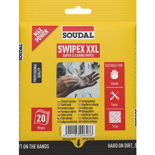 Paquete 100 toallitas soudal swipex xxl