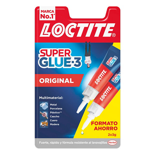 Pack 2 adhesivos instantáneo super glue-3 loctite 3 gr