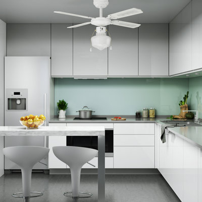 Ventilador de techo con luz INSPIRE Barbade 91 cm Blanco AC Ventilador de techo con luz INSPIRE Barbade 91 cm Blanco AC