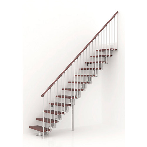 Puerta de entrada acorazada serie v lisa derecha sapelli/blanco de 89x206 cm 27 Escalera recta long uso interior ancho total 80 cm acabado cromo/nogal