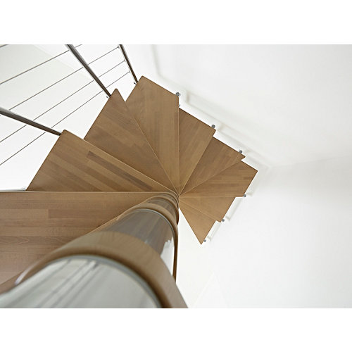 Escalera de caracol cubeline cuadrada uso interior diametro 138cm cromo/natural