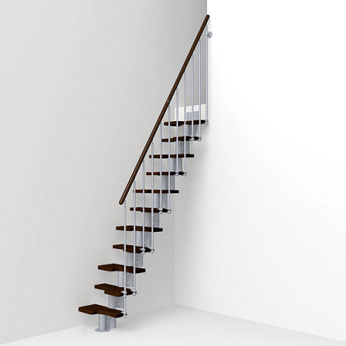 Escalera de paso japones mini uso interior ancho total 65cm blanco/nogal