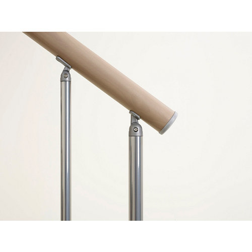 Tablero macizo de pino 30/50x200x6 cm 1 lado bruto 28 Kit barandilla long longitud 120cm cromo/natural