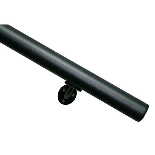 Toldo marbella brazo punto recto motorizado sin cofre blanco y tela beige 2x1m 23 Kit pasamanos de aluminio en color negro redondo de 2m soportes incluidos