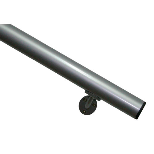 Toldo sitges brazo estor motorizado color blanco con tela café de 4x2.5m 28 Kit pasamanos de aluminio en color gris redondo de 2m soportes incluidos