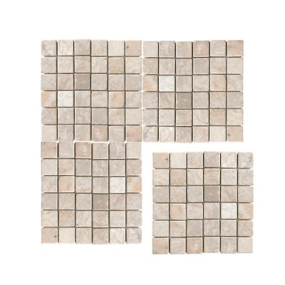 Malla 30x30 cm parquet white Serie parquet piedra 5x5