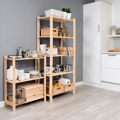 Estantería de madera en kit de 70x90x30 cm y carga max. 30 kg por balda