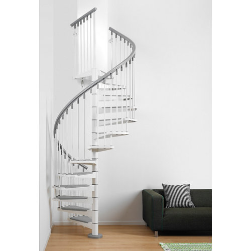 Escalera de caracol steel circular uso interior diametro 140cm blanco/gris