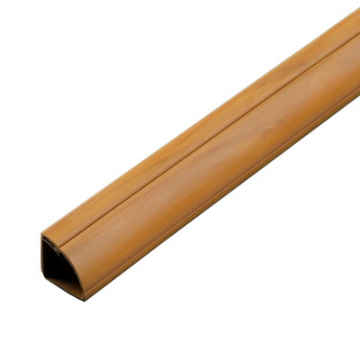 Canaleta adhesiva para cable eléctrico 15 x 10 mm efecto madera color roble 