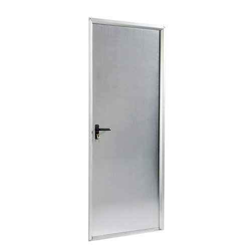 Puerta de servicio derecha acero galvanizado/acero galvanizado de 200x79 cm