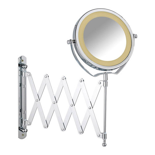 Espejo de aumento con luz brolo x 3 gris /plata