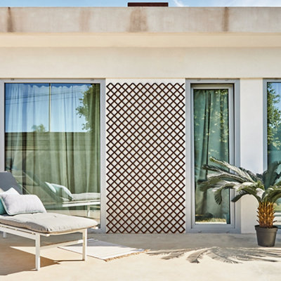 Celosía fija de pvc marrón 100 x 200 cm · LEROY MERLIN