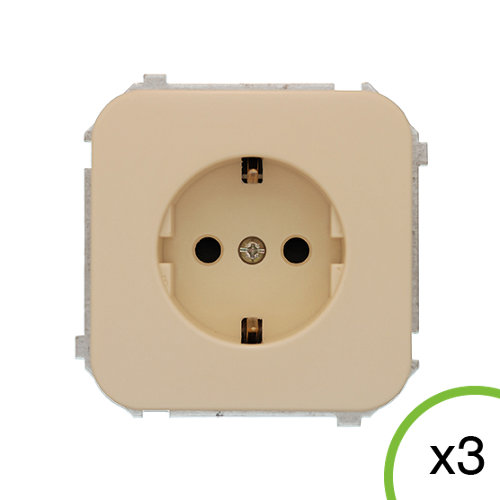 Pack de 3 enchufes ceese mil marfil