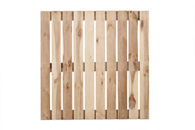 Baldosa de madera de pino para exterior Adis 100x100 cm y 28 mm