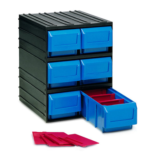 Organizador de tornillos de plástico con 6 cajones de 32.1x24.5x29.1 cm