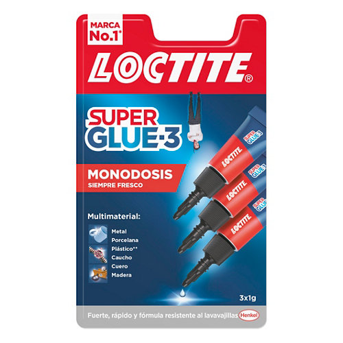 Adhesivo instantáneo super glue-3 pf mini trio loctite 3x1gr