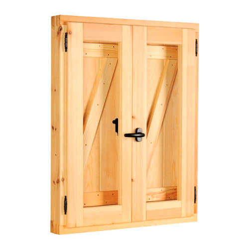 Conjunto puerta corredera lyon 62,5 cm 28 Ventanal de madera practicable de 120x120cm
