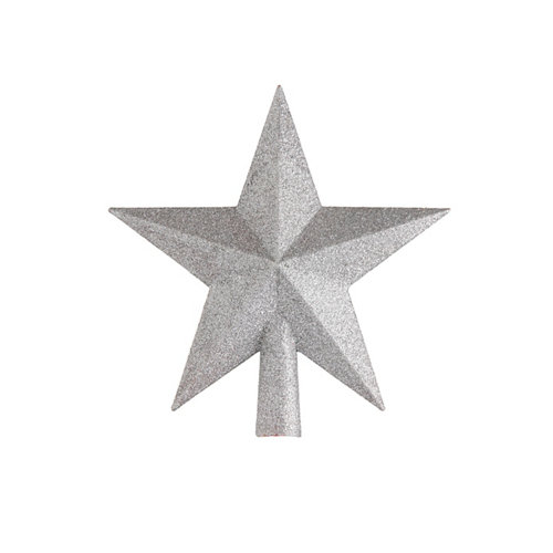 Adorno coronación árbol navidad estrella plateada 19 cm