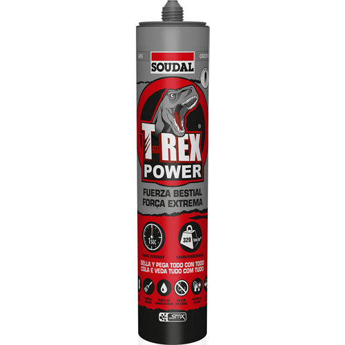 Adhesivo sellador t-rex power gris 290ml
