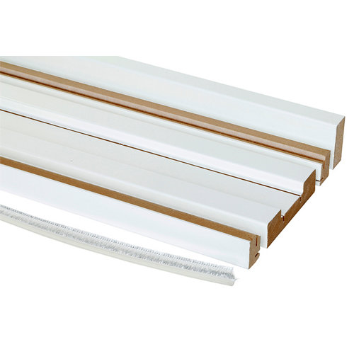Kit pasamanos de aluminio en color negro mate ovalada de 2m soportes incluidos 28 Kit de moldura para casoneto 105 de mdf blanco para puerta corredera