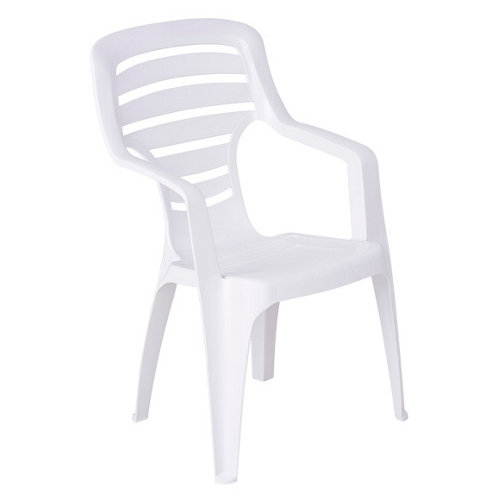 Silla de exterior de resina pireo blanco