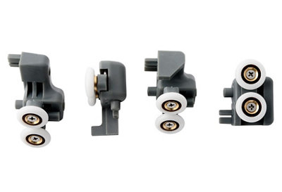 Kit de 4 piezas rueda de ducha 22 x 6 x 22,6 tornillo M6 perfil abombado Rodamientos para cabina de ducha VR