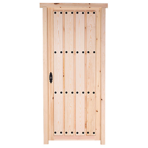 Puerta de entrada madera para barnizar derecha de 95x210 cm