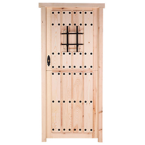 Puerta de entrada madera para barnizar derecha de 95x210 cm