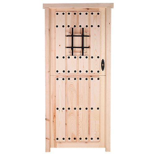 Puerta de entrada madera para barnizar izquierda de 95x210