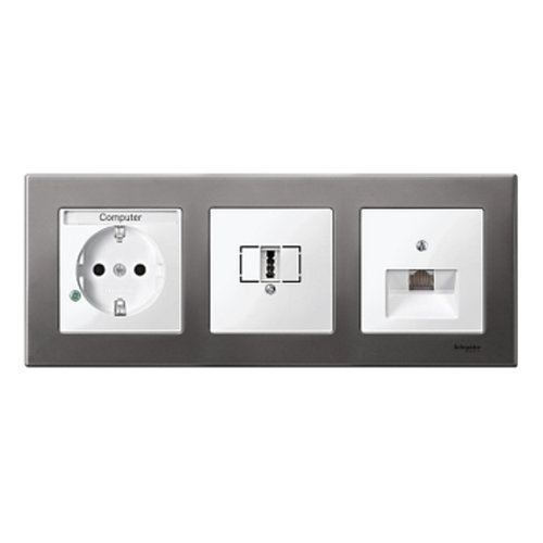 Marco triple schneider elegance gris rodio
