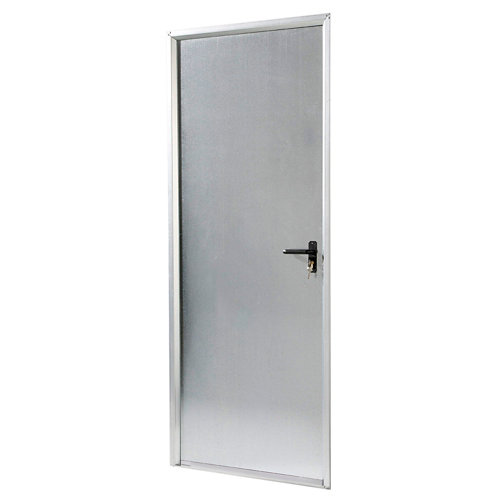 Puerta de servicio izquierda acero galvanizado/acero galvanizado de 200x89 cm