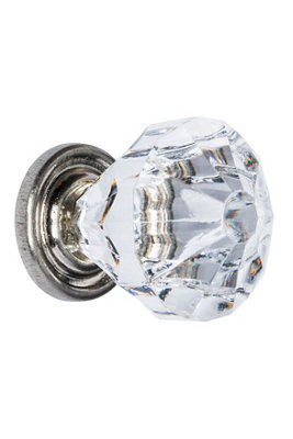 Pomo diamante cromo acrílico 30x35x30 mm