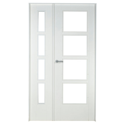 Puerta noruega blanco de apertura derecha de 115 cm