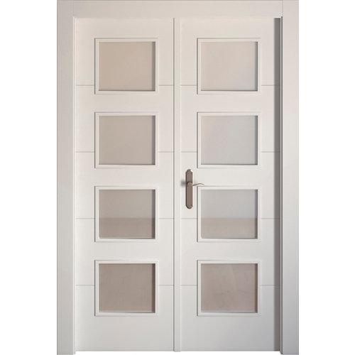 Soporte y remate para barra de armario central spaceo de zamak blanco 24 puerta lucerna blanco de apertura derecha de 145 cm