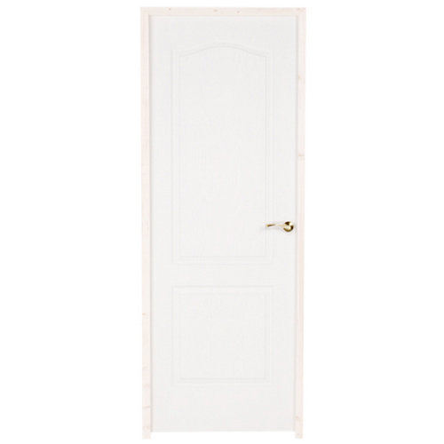Puerta de entrada blindada lisa izquierda sapelly/blanco de 85.7x205 cm 24 puerta prepintada provenzal blanco de apertura izquierda de 82.5 cm