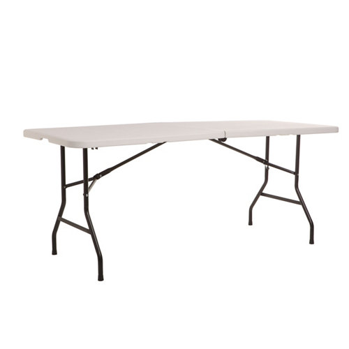 Mesa de jardín de comedor de acero catering gris de 183x74x76 cm